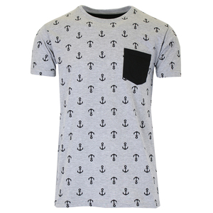 Camiseta de manga corta Unisex de algodón orgánico 100% estampado completo con bolsillo en contraste tamaño europeo multicolor - Product Image 1