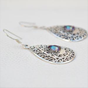 Pendientes de Turquesa Mística al por Mayor, Pendientes de Plata de Ley 925 para Mujer, Pendientes de Boda para Niñas - Product Image 3