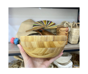 ชุดชามสลัดไม้ไผ่ทรงกลมชุดชามผสมไม้ไผ่ - Product Image 1