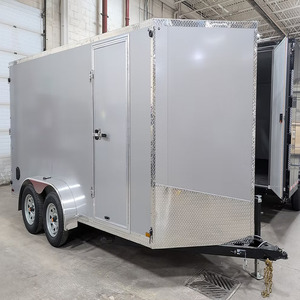 Remolque de Carga Cerrado de Acero 7x14 2024, 7000 GVWR, Eje Tándem, Remolque Utilitario con Puerta de Rampa en V, en Venta - Product Image 1