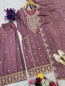 Conjunto de Salwar Kameez Dupatta de Seda Chinon Pesada, Estilo Bollywood, Ropa Casual, Proveedor y Fabricante de Primera Calidad - Product Image 5