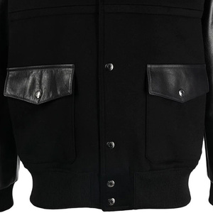 เสื้อแจ็คเก็ตผู้ชาย,แจ็คเก็ตแฟชั่นใหม่สีดำแขนหนังฤดูหนาว - Product Image 6