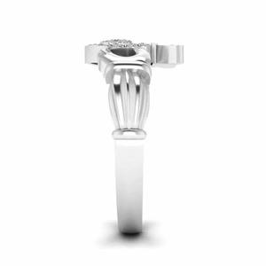 Vendedor caliente Diamante redondo 925 Plata de ley Cluster Claddagh Anillo de compromiso para mujer Anillo de bodas a precio mayorista - Product Image 4