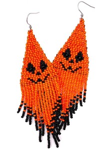 Pendientes artesanales con bordado de cuentas de Mardi Gras, pendientes festivos con perlas y lentejuelas para mujeres y niñas - Product Image 4