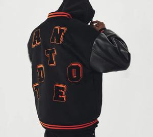 Venta al por mayor logotipo personalizado bordado chaqueta de béisbol deportes suelta BOXY VARSITY CHAQUETA para los hombres - Product Image 2