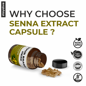 Capsules d'extrait de séné pur et naturel | Vegan | Supplément d'extrait de séné | Sans OGM | Sans gluten (60,90,120 capsules) - Product Image 5