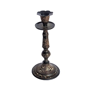 Bougeoir en métal artisanal finition laiton antique - Product Image 6