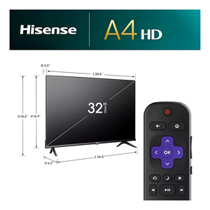 Hisense 32A4HNR for Roku Smart <b>TV</b> with HD Dolby Audio 32-Inch LED <b>Backlight</b> WebOS System for Kitchen Use - Product Image 3