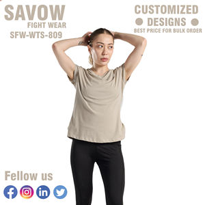 T-shirts pour femmes T-shirts décontractés en coton mélangé à manches courtes Tee Soft Round Neck Solid Color Summer Tops Comfortable Basic Daily Wear Shirt - Product Image 4