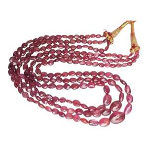 สร้อยข้อมือลูกปัดแก้วทรงรีแบบเรียบทำจากทับทิมลูกปัดแบบสายอัญมณีหลวมทำจากผู้ผลิตอินเดีย - Product Image 5