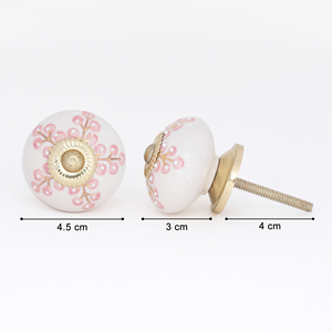 SHUBHAM bouton en céramique moderne blanc et doré pour meubles-pour armoire tiroir armoire commode chambre salle de bain salon hôtels - Product Image 4