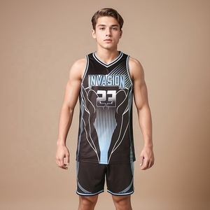 Conjuntos de Pantalones Cortos de Baloncesto Sublimados Personalizados, Camisetas de Equipo de Secado Rápido, Uniformes de Baloncesto Unisex de Talla Grande, Antibacterianos - Product Image 6