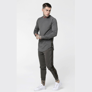 T-shirt à manches longues uni pour hommes vente en gros de vêtements pour hommes T-shirt à manches longues et col rond de haute qualité et taille - Product Image 4