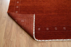 Alfombra Gabbeh de Lana Hecha a Mano, Color Borgoña, Naranja, Terracota, Estilo Vintage, Rojo Óxido, Alfombra Grande para Piso, Decoración Acogedora para el Hogar - Product Image 3