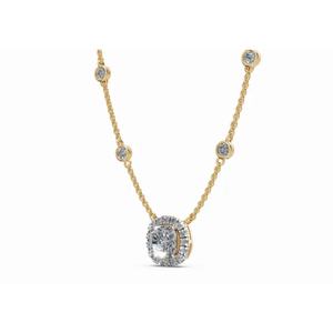 Pendentif luxueux en diamant de laboratoire Haloed Treasure, 1,192 ct, or 9 KT, 14 KT, 18 KT, bijoux en gros, fournisseur OEM - Product Image 2