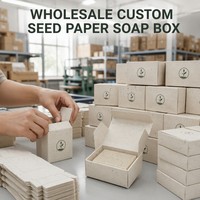 Boîte à savon en papier semence personnalisable avec logo, emballage en papier de canne à sucre plantable en gros pour les boutiques de savon artisanal