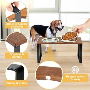 Wholesale Elevated Pet Bowl Pet Product 2024 Latest Wood <b>Stand</b> Non-Slip Pet Feeding Bowl Manufacturer From India gift item - Product Image 3