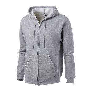 Sudadera con capucha de lana roja de poliéster y algodón de alta calidad, ropa deportiva propia personalizada con cremallera completa para invierno, OEM personalizado - Product Image 2