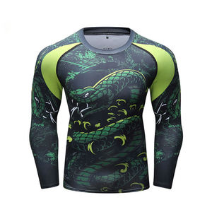Camiseta de surf de compresión Sve larga con estampado personalizado 2025 para hombres Diseño liso Protección S y Jiujitsu Rashguard para MMA - Product Image 6