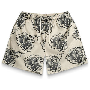 Shorts de basket-ball pour hommes, style streetwear, décontractés, pour l'entraînement, en maille athlétique, imprimé graphique flamme, respirant, séchage rapide, service OEM - Product Image 1