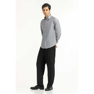 Chemises décontractées pour hommes à col montant avec boutons, 100 % coton popeline, design à carreaux, offre ODM - Product Image 1