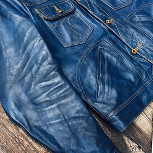 เสื้อแจ็กเก็ตขี่สำหรับผู้ชายกันน้ำระบายอากาศได้ดีหนังแกะแท้ขนาดเอเชีย - Product Image 3