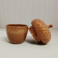 Candélabre en céramique réaliste en forme de gland, pot à bougie moderne pour la décoration de Noël à la maison, écologique, capacité de 190 ml