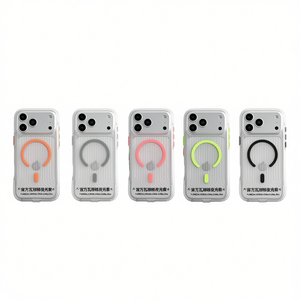 Étui officiel IP 16 PRO MAX pour téléphone portable, design transparent, matériau TPU+PC, support magnétique, luminosité - Product Image 1