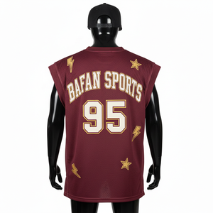 Maillot de basket-ball pour hommes de haute qualité 180 GSM en maille de polyester sportive légère, respirante, logo personnalisé en sérigraphie, chemise pour hommes - Product Image 2