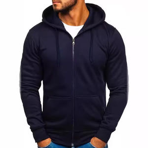 Sudadera con capucha de fitness con cremallera ligera personalizada para hombre 100% algodón invierno OEM técnica bordada de impresión digital - Product Image 3