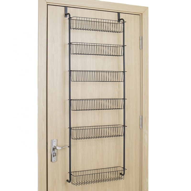 Organisation et stockage de garde-manger de vente chaude pour la cuisine étagère de rangement à 6 niveaux sur la porte organisateur de support de garde-manger en métal suspendu