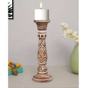 Bougeoir contemporain en bois écologique avec lanterne pour la décoration intérieure, les fêtes de mariage de Noël - Product Image 4