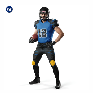 Conjunto de Uniforme de Fútbol Americano, Precio de Fábrica, Diseño Personalizado, Pantalones Cortos de Malla, Uniforme Transpirable 100% Poliéster, Impreso y Personalizado para Equipos - Product Image 2