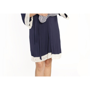 Set vestaglia da allattamento e coperta per neonati Angel Navy Stripes - Product Image 5