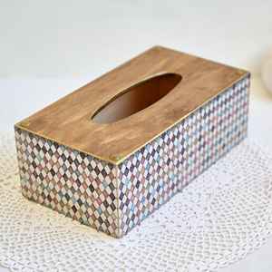 Porte-serviettes et boîte à mouchoirs en bois émaillé faits main avec logo personnalisé, design vierge pour sublimation, écologique et polyvalent - Product Image 6