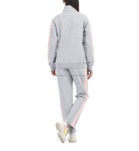 Chándal informal gris de manga larga personalizable para mujer, nuevo estilo, Material de terciopelo transpirable, de talla grande, Unisex con logotipo personalizado - Product Image 2