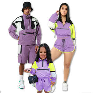 Chaqueta cortavientos para hombre y mujer, conjunto de chaquetas y pantalones cortos con capucha y cremallera, impermeable, para lluvia, unisex - Product Image 2