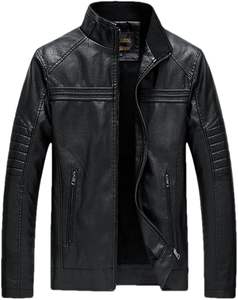 Nouveauté veste en cuir épais pour hommes balades à vélo d'hiver usage décontracté col rond haute style de rue tissu fermeture éclair approvisionnement en gros - Product Image 4