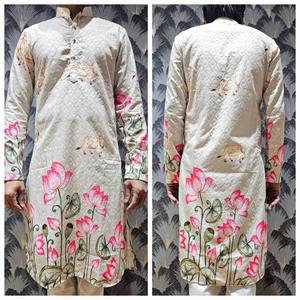 Kurta ดั้งเดิมที่มีการพิมพ์ด้วยงานปักโดย fabzone ขายส่งผู้ส่งออก - Product Image 2