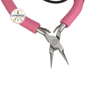 Premium High Quality Grounded <b>Needle</b> <b>Nose</b> <b>Pliers</b> Stainless Steel Pink Handle Customizable for Permanent Jewelry Artists - Product Image 4