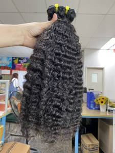 Cheveux bouclés birmans trame de cheveux 100% Extensions humaines vente en gros faisceaux de cheveux couleur naturelle - Product Image 5