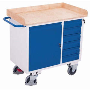 Variofit 4-Wheel Workshop <b>Trolley</b> with 4 Drawers 400 Kg Edge Load Capacity Rubber Tires for <b>Tool</b> Usage - Product Image 1