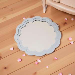 Handcrafted Wall <b>Mirror</b> with Grey Painted Distressed Carved <b>Wooden</b> <b>Frame</b> Decorative Accent <b>Mirror</b> <b>Frame</b> for Living Room Bedroom - Product Image 3