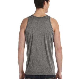 Heather Gray Gym Custom logo <b>Vest</b> Tank-top <b>Stringer</b> tank Tops Blank 100% Cotton Ringer tank Tops - Product Image 4