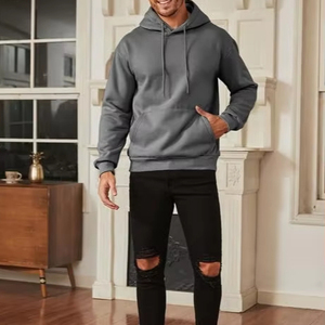 Calidad Premium 100% algodón Color sólido transpirable polar invierno sudaderas con capucha hombres logotipo personalizado diseño de bolsillo uso al aire libre de gran tamaño - Product Image 6