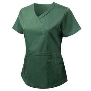 Conjuntos de traje médico ecológico de 2 piezas, uniformes de hospital transpirables para enfermeras hechos de Spandex - Product Image 5