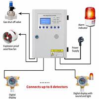 Détecteur de fuite de monoxyde de carbone industriel ATEX, panneau de commande d'alarme de gaz multicanal, alarme sonore et lumineuse fixe, en aluminium moulé
