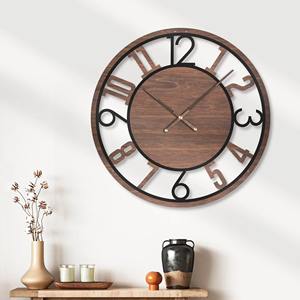 Elegante Reloj de pared de madera redondo con diseño moderno minimalista perfecto para dormitorio, sala de estar, cocina, oficina y decoración de pasillo - Product Image 4
