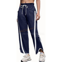 Lässige Baggy Fallschirm hose mit weitem Bein Frauen Jogger in voller Länge Verstellbare Manschetten Elastische Taillen taschen | Fabrik großhandel