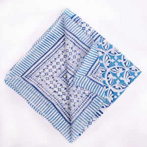 Pañuelo de Algodón con Estampado Floral Hecho a Mano, Ligero, Ecológico, con Amarre Trasero, Tela Suave, Lavable, Transpirable, Pañuelo Cuadrado para la Cabeza - Product Image 3